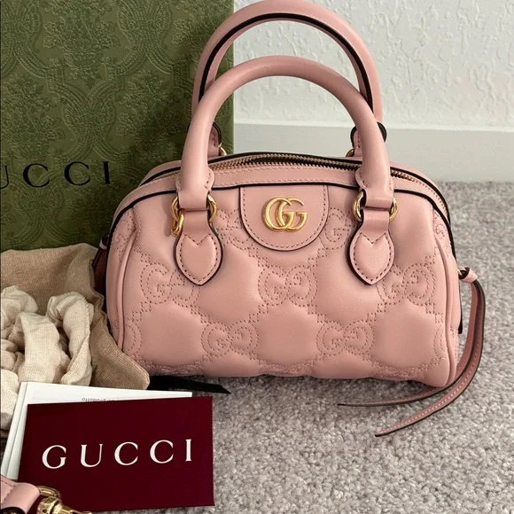 Gucci Pink Quilted Satchel Bag - Picture 3 of 9